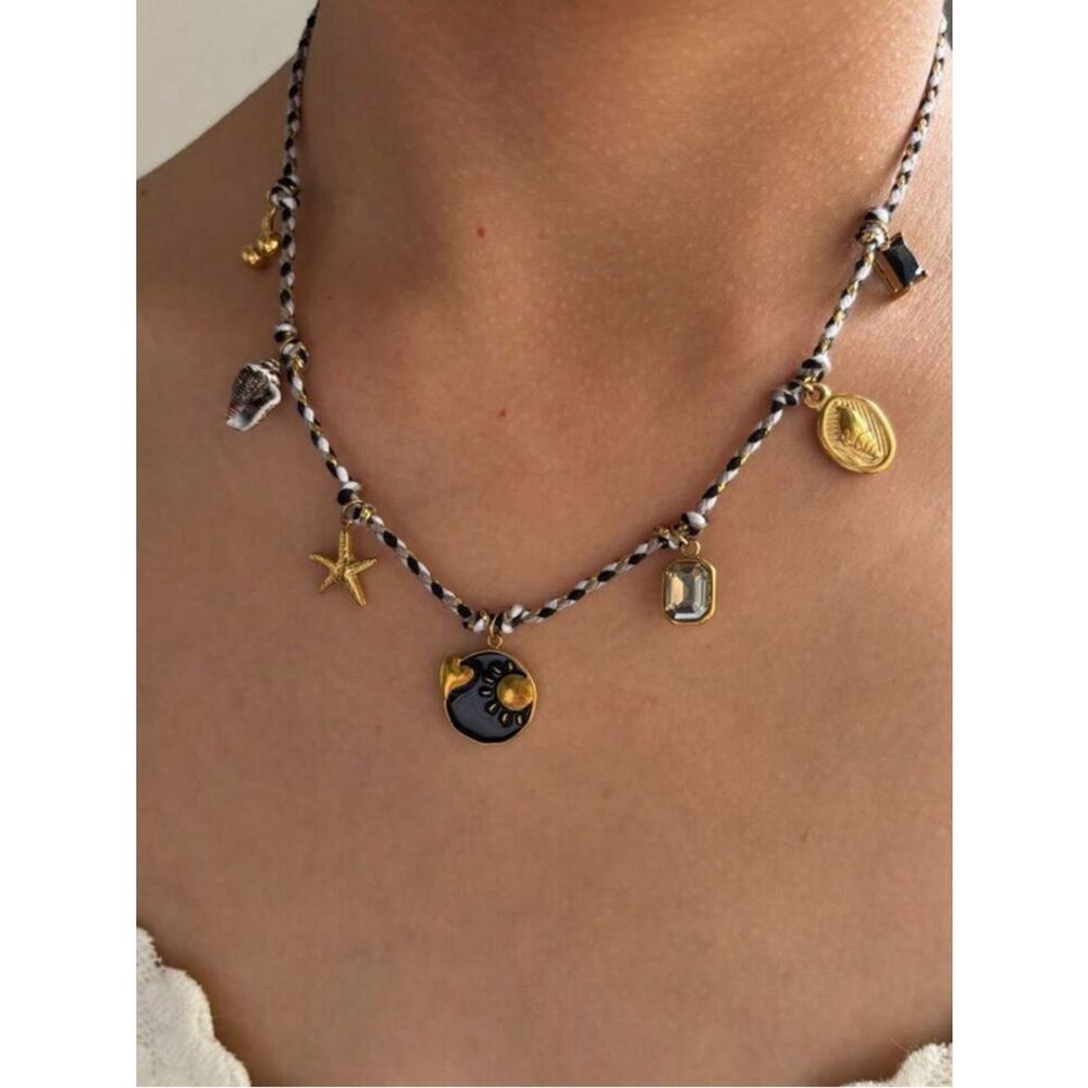 Boho heart necklace #2616